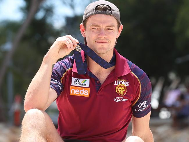 Brisbanes Lachie Neale  at Southbank the day after winning the 2020 Brownlow Medal.   19/10/2020   . Pic: Michael Klein