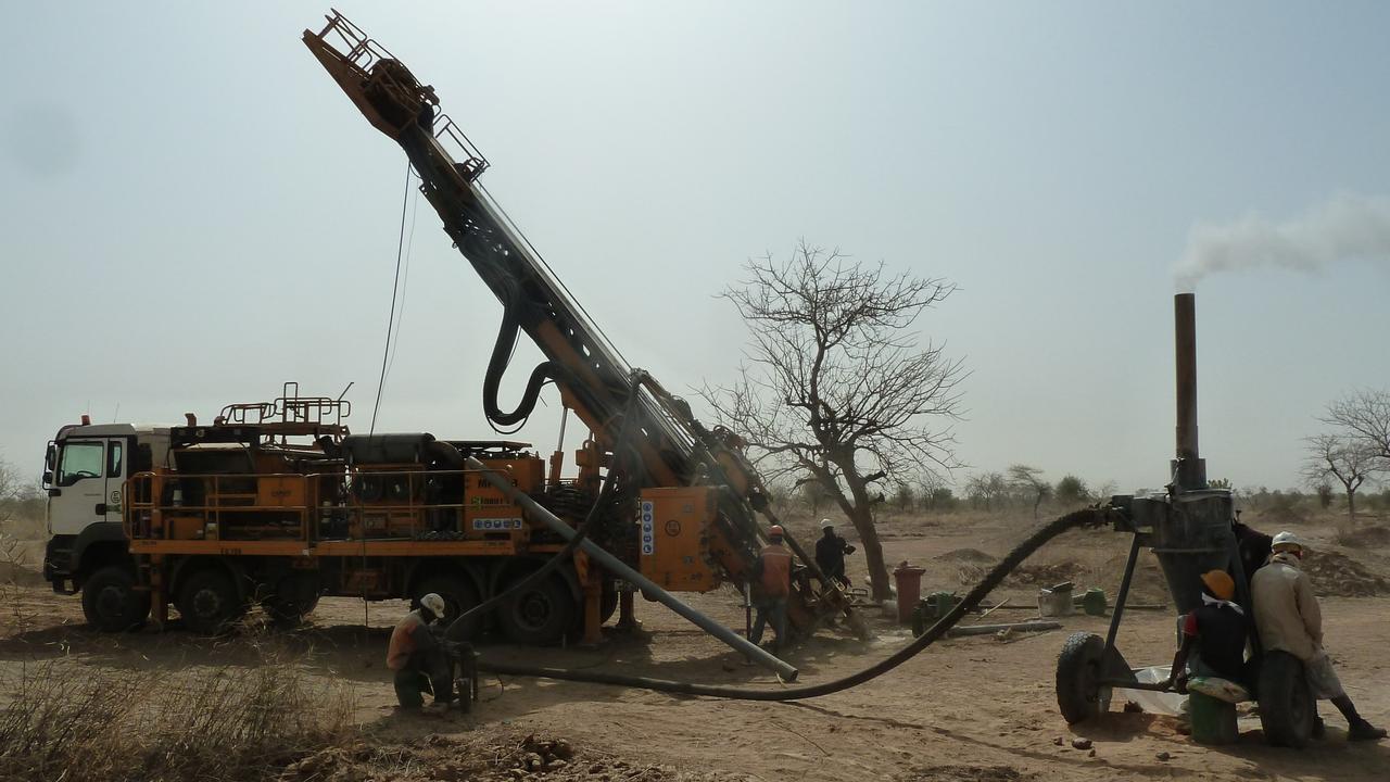 Exploration drilling at West African Resources' Tanlouka gold project in Burkina Faso. The miner was the benchmark’s top performer on Tuesday. Picture: Supplied.