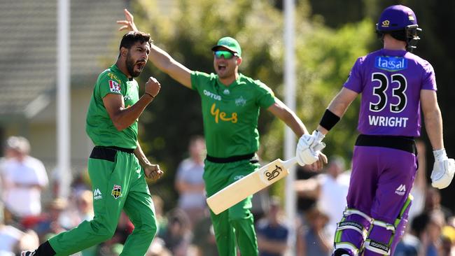 Haris Rauf ran riot in Moe last year as the Melbourne Stars defeated the Hurricanes. (Photo by Quinn Rooney/Getty Images)