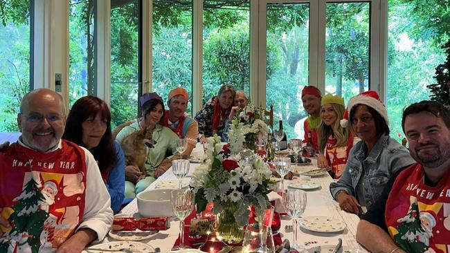John Farnham pictured at the head of the table on Christmas Day. Picture: Instagram