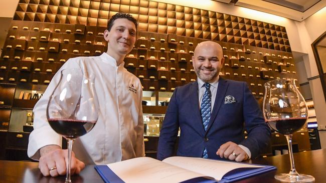 First look at the new Adelaide Marriott's new venue, fine diner Penny Blue. Executive chef Alex Katsman and restaurant manager Neeraj Soman. Picture: RoyVPhotography.