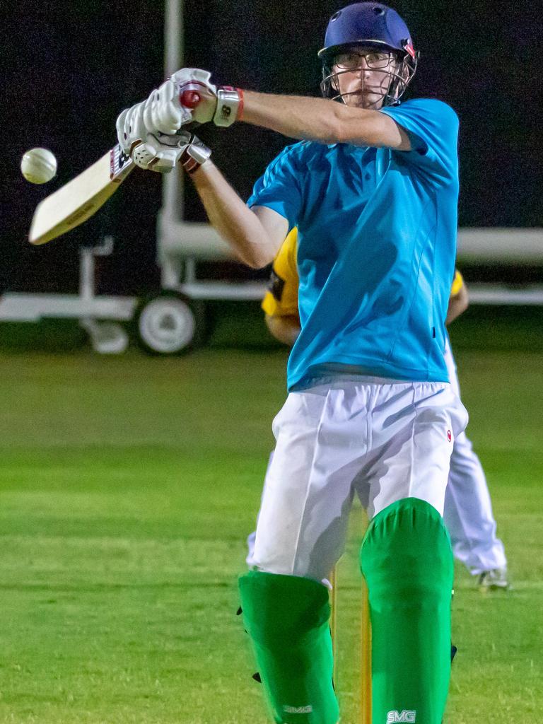 Gympie Regional Cricket Association grand opening – Gold Invitational XII v Presidents Invitational XII – President’s Anthony Brogden. Photo: Zahner Photography