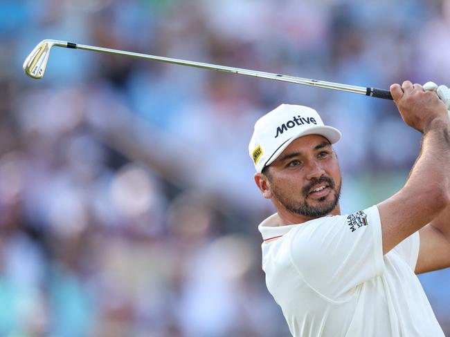 PINEHURST, NORTH CAROLINA - JUNE 14: Jason Day of Australia plays his shot from the 13th tee during the second round of the 124th U.S. Open at Pinehurst Resort on June 14, 2024 in Pinehurst, North Carolina.   Sean M. Haffey/Getty Images/AFP (Photo by Sean M. Haffey / GETTY IMAGES NORTH AMERICA / Getty Images via AFP)