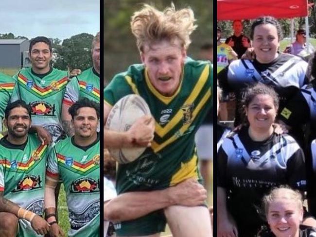 Players from Northern United Dirawongs, Cudgen Hornets and Lower Clarence Magpies, as part of the 2023 Northern Rivers Regional Rugby League (NRRRL).