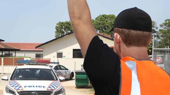 Black Swan Lake protest at Bundall when police had to intervene. Picture: Glenn Hampson.