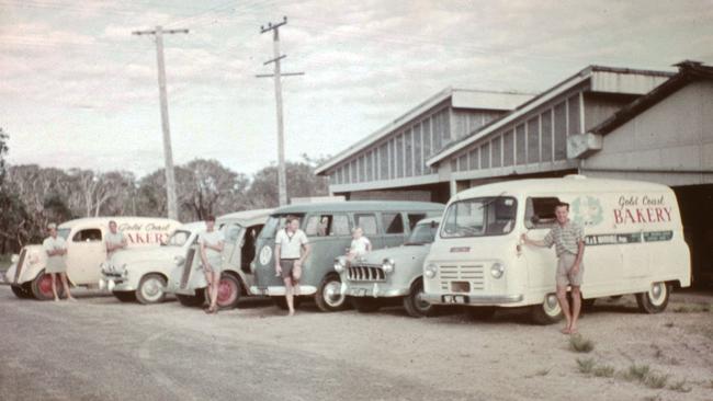 Some of the company’s old delivery trucks.