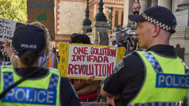 Pro-Palestine marches are now a regular fixture in Australian cities. Picture: Matt Loxton