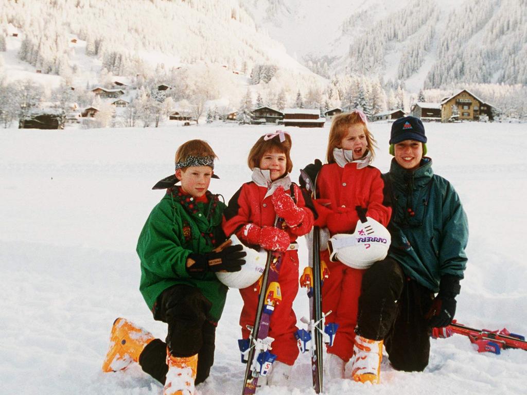 The cousins pictured in Klosters, Switzerland, in the early 1990s. Picture: Getty Images