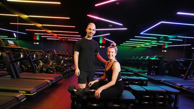 Kyle Riley and Emma Masters at Therapy Fitness at Mermaid Waters. They are part of the Gold Coast’s next generation fitness and health leaders. Picture Glenn Hampson