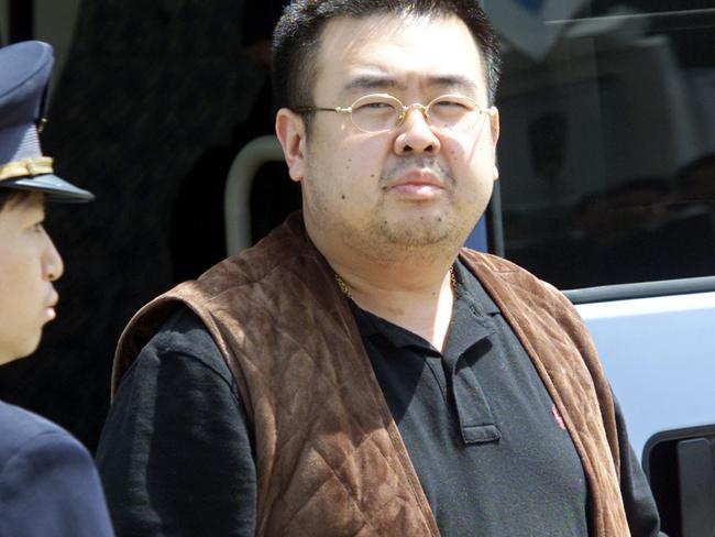 Kim Jong-nam pictured at Narita airport in 2001 after he was taken into custody after travelling on a forged passport.