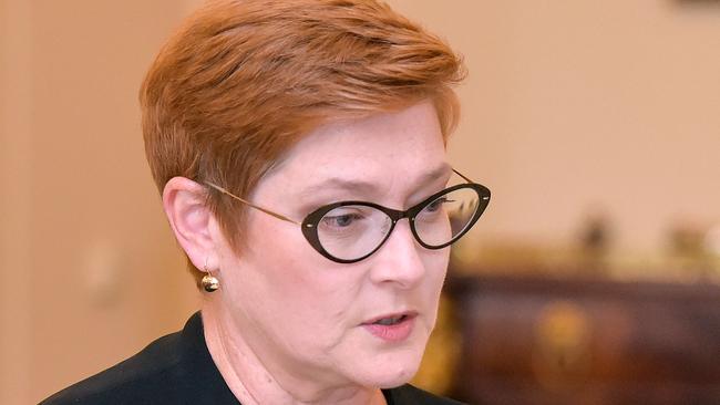 Marise Payne has formally requested Beijing to allow mother and her son to return to Australia. Picture; AFP.