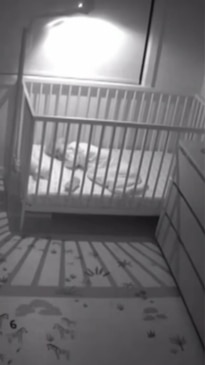 Baby monitor captures the moment tree crashes into kids bedroom