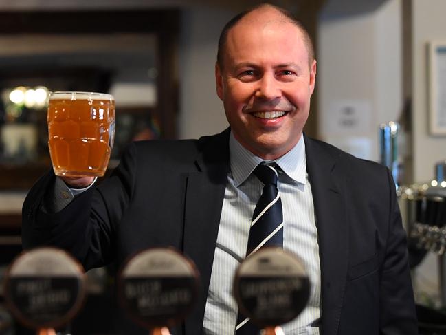 Treasurer Josh Frydenberg will give liquor producers a tax cut worth up to $250,000 a year. Picture: James Ross/AAP