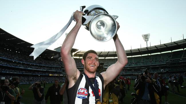 Tyson Goldsack with the Premiership Cup in 2010.