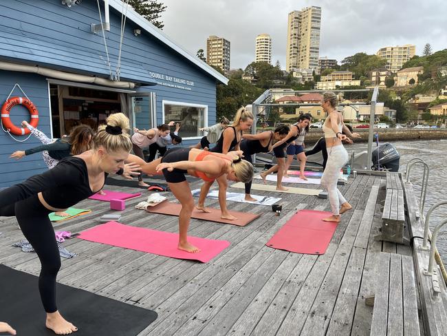 A new Vinyasa Yoga class at Sailing Club in Double Bay: Double Bay Yoga on the Wharf.