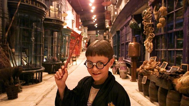 Taylor Duffin, dressed as Harry Potter at the Harry Potter Movie Magic Experience in December, 2001. Picture: Geoff McLachlan