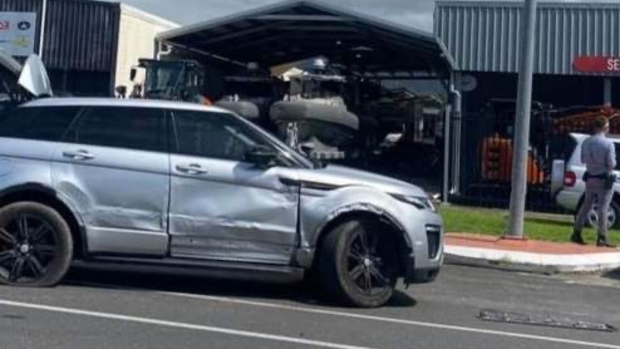 On Wednesday four alleged offenders were arrested after a stolen Range Rover crashed on Lyons St. Picture: Supplied