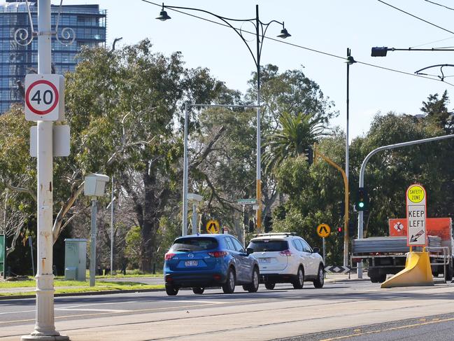 Speed cameras on Fitzroy Street at the Lakeside Drive intersection. Picture: Hamish Blair