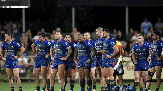 NRL 2024 RD07 Parramatta Eels v Dolphins - Eels Dejection. Picture: NRL Photos