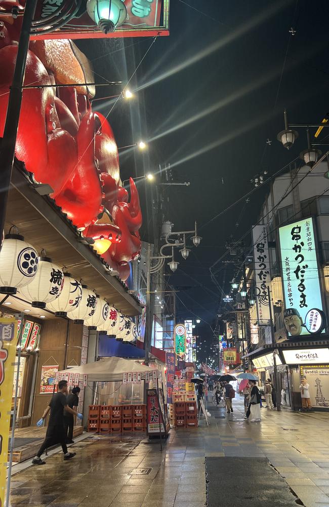 The Shinsekai neighbourhood in Osaka, which has a retro atmosphere with plenty of cheap eateries and dive bars. Picture: Chantelle Francis