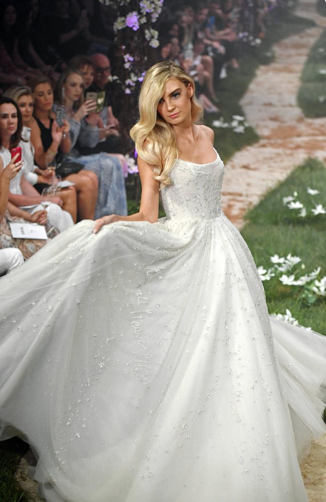 A model during the Paolo Sebastian show at the Adelaide Fashion Festival. Picture: Tom Huntley