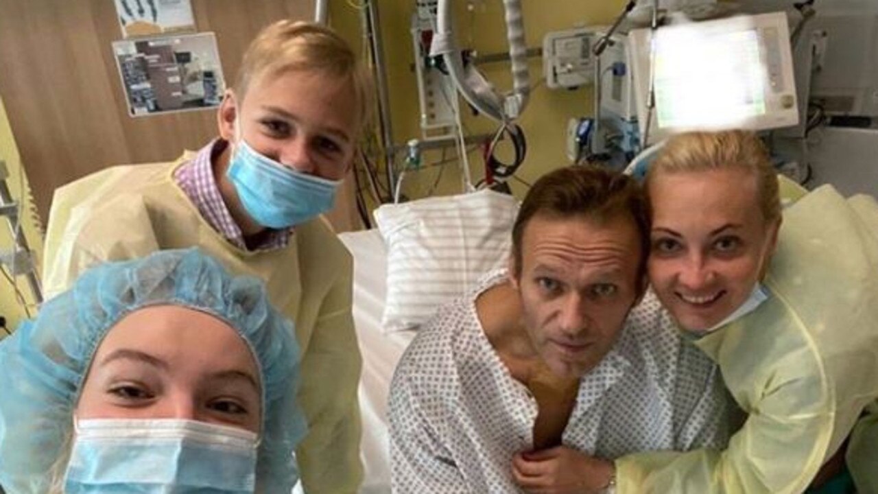A gaunt Alexei Navalny is able to breathe unaided for the first time since his poisoning by a nerve agent. Picture: Instagram.