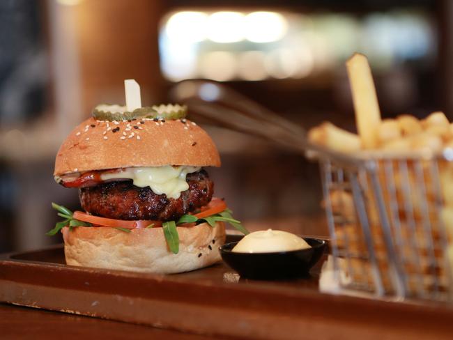 Wagyu Burger at The Alliance Hotel. Picture: AAP/Image Sarah Marshall