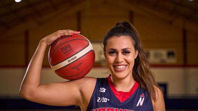 WNBL Lighting and Norwood Basketballer Ally Wilson at Marion Basketball Stadium, April 2021. Picture: Matt Loxton