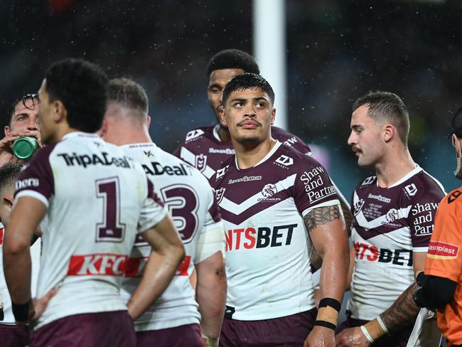 In bad news for Manly, Tommy Talau was also put on report twice. Picture: NRL Imagery