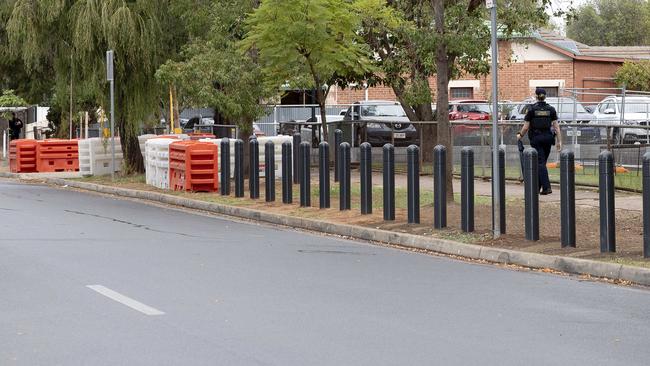 Security has been beefed up outside Glenunga International High School. Picture: Emma Brasier