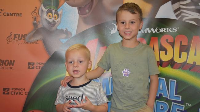 Fletcher Matheson and Lex Loudon at Madagascar A Musical Adventure Jr. presented by Fusion Arts Inc and Ipswich Civic Centre. Photo: Georgie Walker