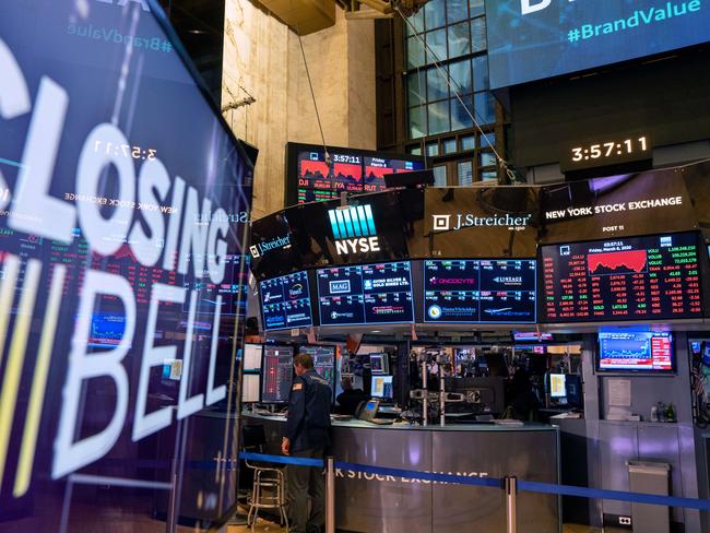 Traders work the floor of the New York Stock Exchange. Picture: AFP