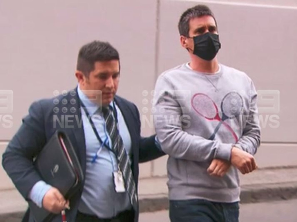 Richard Pusey in custody on Thursday. Picture: 9 News
