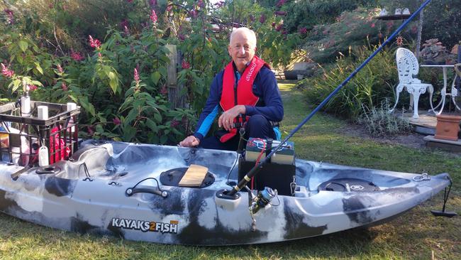 LIFE JACKET: David Wycherley spent 1.5 hours in the freezing water after his kayak overturned in Lake Wivenhoe on Monday, June 1.