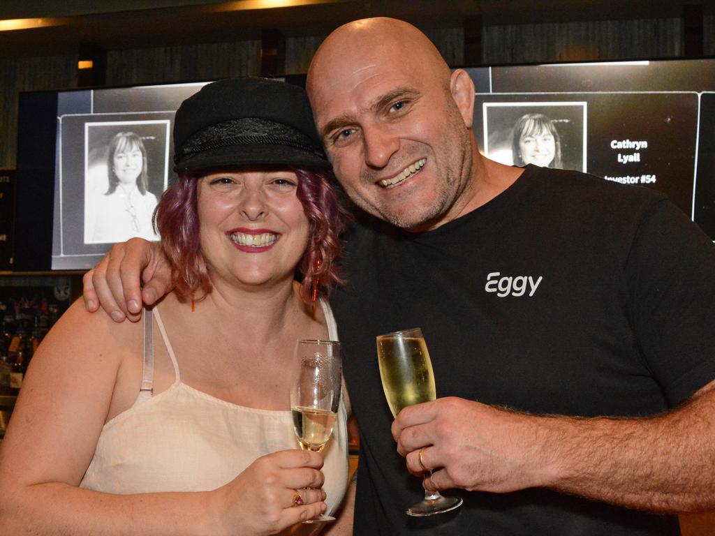 Michelle Thompson and Kirk Reynoldson at the launch of Eggy at Burleigh Heads Hotel, Burleigh. Picture: Regina King.