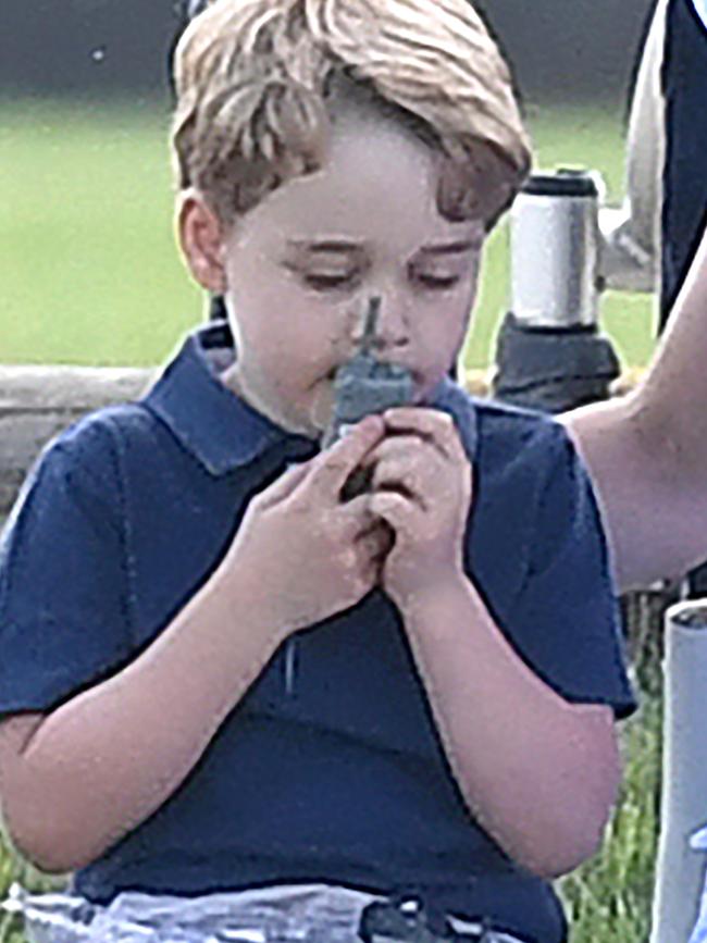 Prince George plays at the polo. Picture: James Whatling/Mega