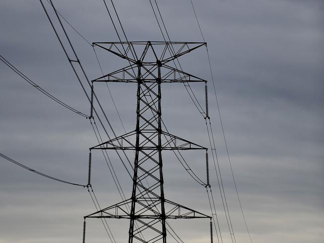 Electricity towers hold up cables in Newcastle on Tuesday, June 5, 2012.  (AAP Image/Paul Miller) NO ARCHIVING