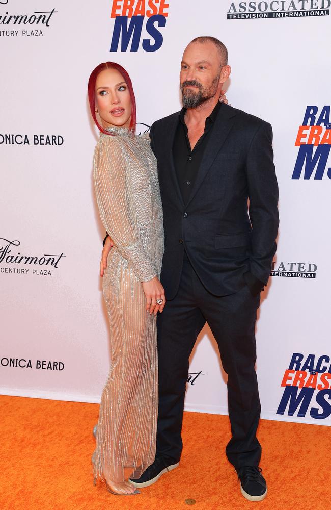 ‘We totally put our relationship first!’ The couple pictured in Los Angeles last month. Picture: Leon Bennett/Getty Images