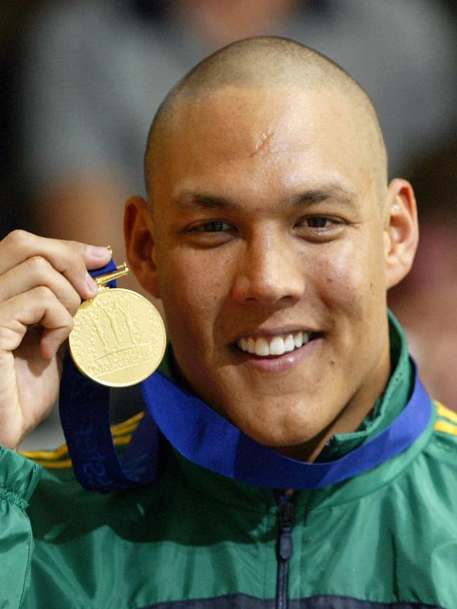 With his medal at the 2002 Games