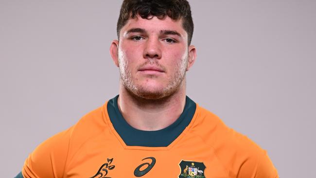 BRISBANE, AUSTRALIA - AUGUST 05: Carlo Tizzano poses during an Australia Wallabies Portrait Session on August 05, 2024 in Brisbane, Australia. (Photo by Matt Roberts/Getty Images for ARU)