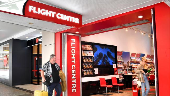 Flight Centre slipped as its half-year earning results fell short of analysts' expectations. Picture: NCA NewsWIRE / John Gass