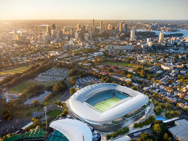 Artist’s impression of the winning design for the future Sydney Football Stadium