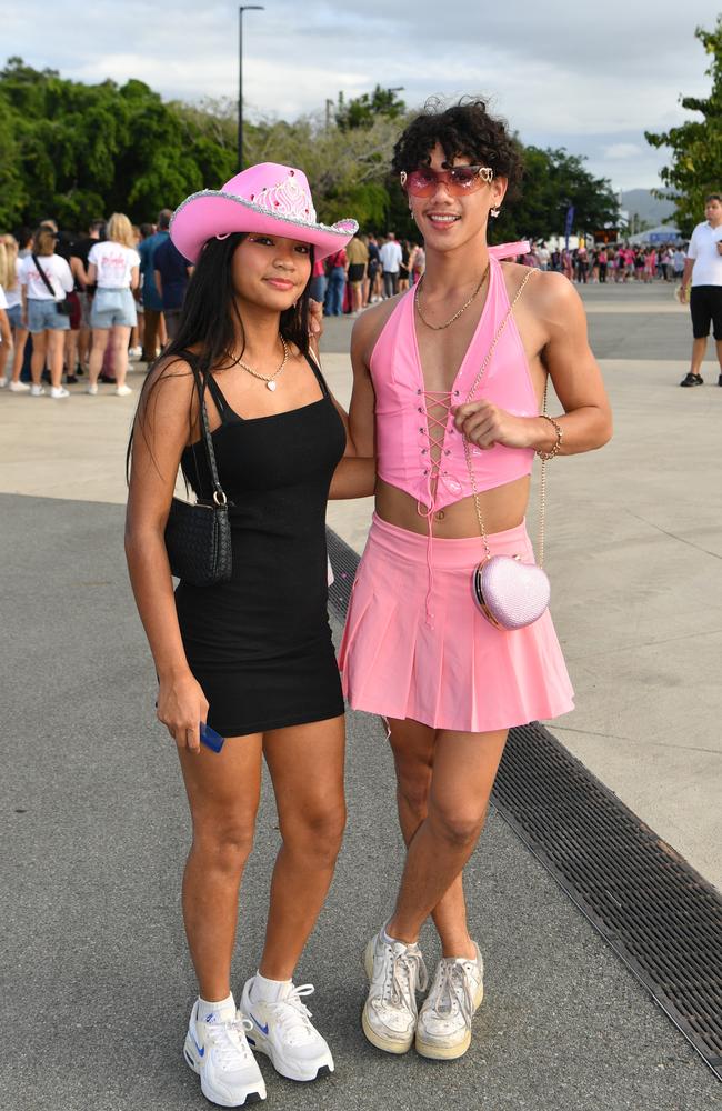 Socials at Pink convert at Townsville's Quensland Country Bank Stadium. Mia Sigue and Cyrill Hold. Picture: Evan Morgan