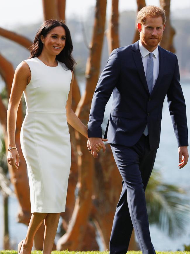 Meghan makes her first appearance since the announcement of her pregnancy. Picture: Getty