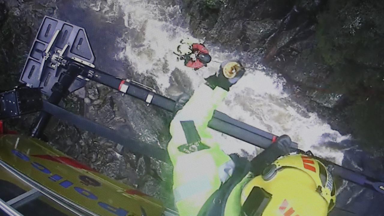 Rescue by Tasmania Police of a kayaker from the North-West of Tasmania. Picture: Tasmania Police