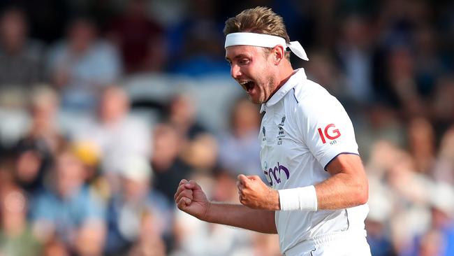 Stuart Broad celebrates dismissing Todd Murphy during Day Three of the third Test match. Picture: Getty Images.