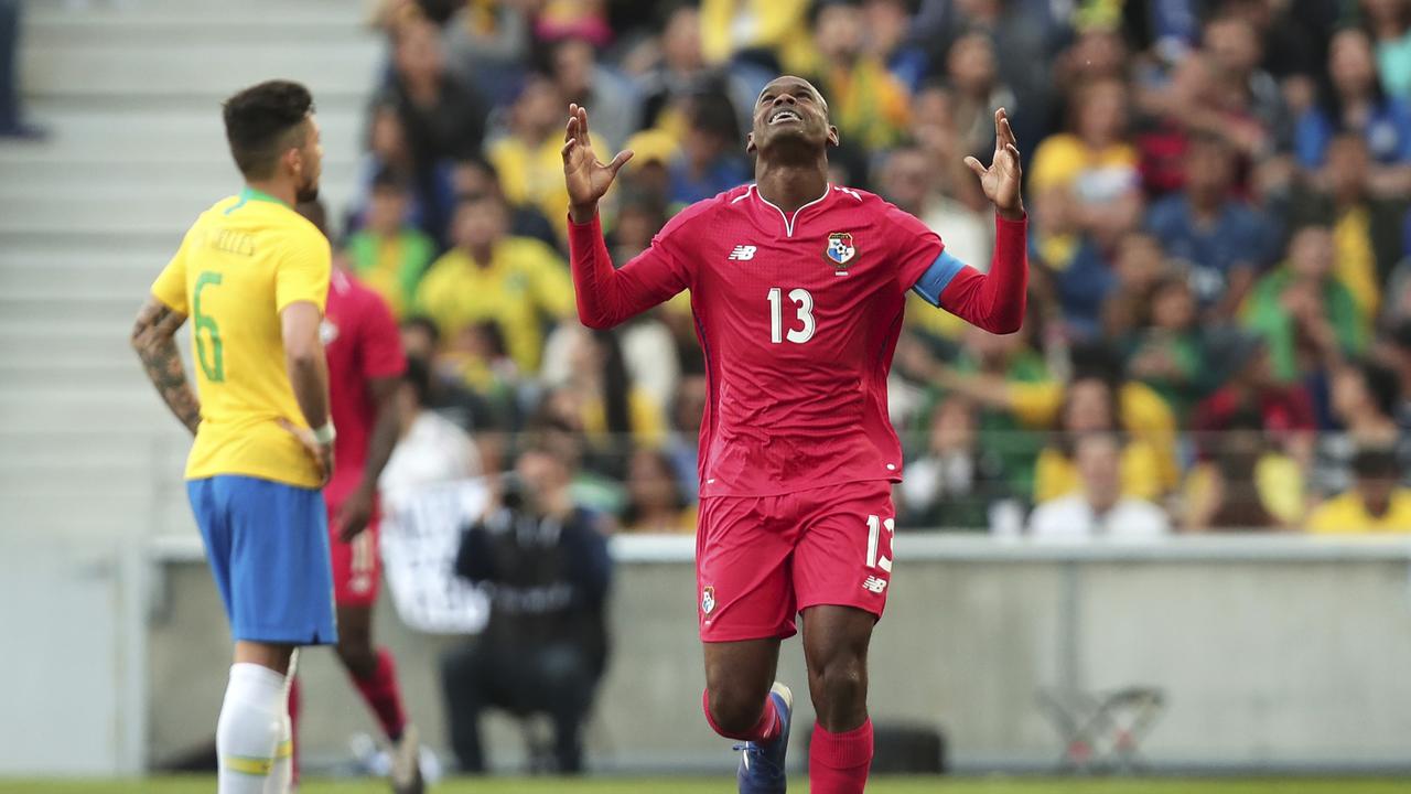 Panama's Adolfo Machado celebrates after scoring his side's first goal