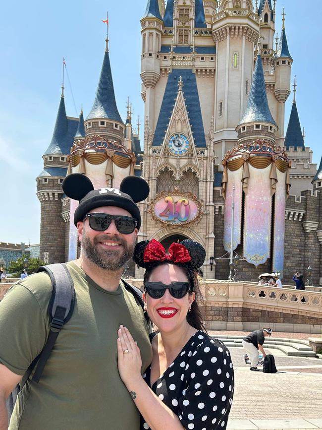 Petar Filipovic and Cristina Tridente at Disneyland in Japan. Picture: Supplied