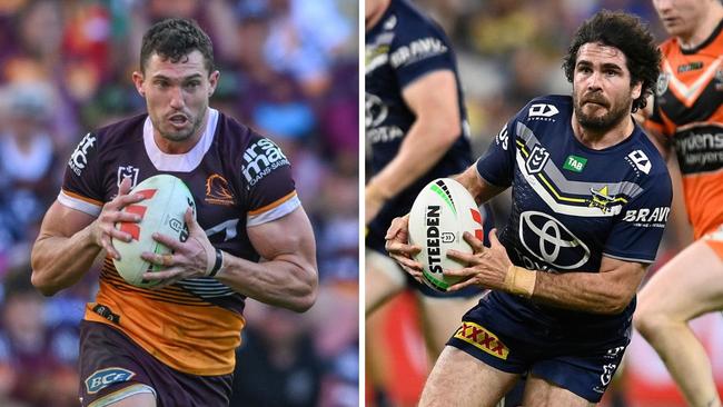 Corey Oates (left) and Jake Granville both notched up 200 NRL games this season.