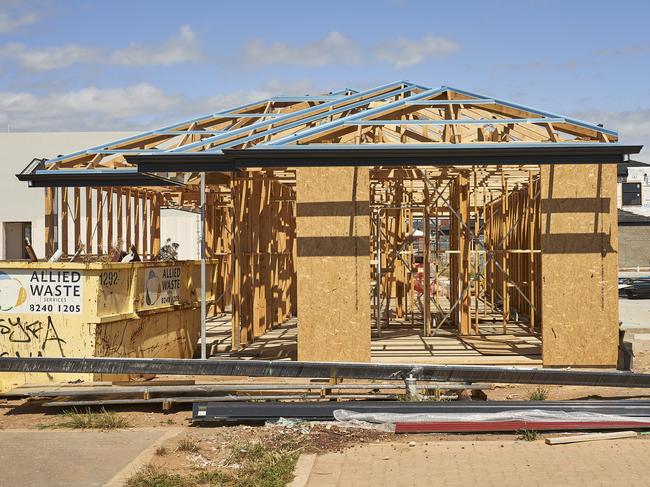 Home in construction in Woodville West, Sunday, Nov. 7, 2021. Picture: MATT LOXTON